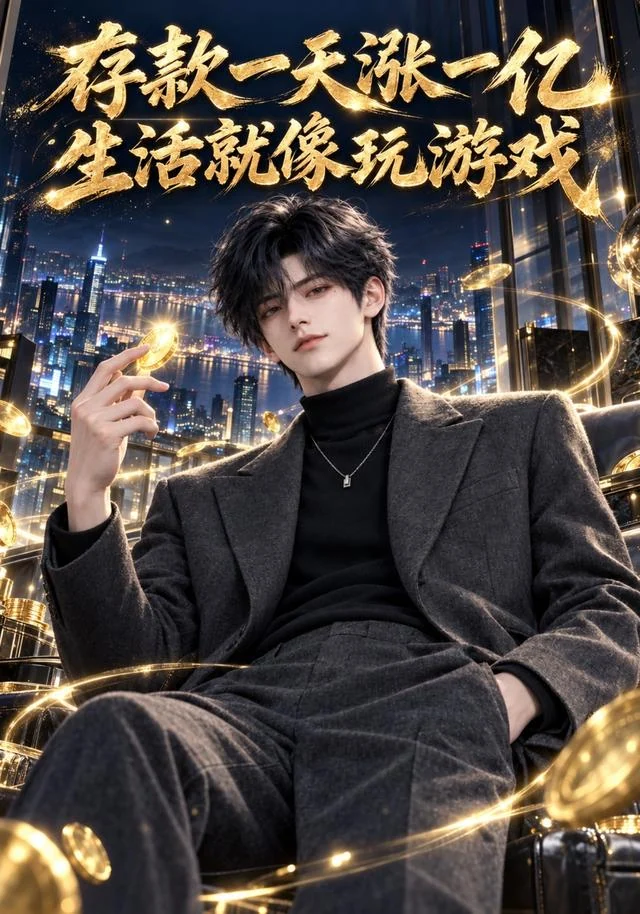 存款一天涨一亿，生活就像玩游戏短剧海报