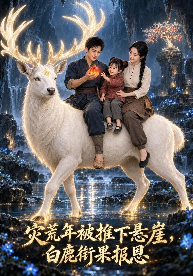 灾荒年被推下悬崖,白鹿衔果报恩短剧海报
